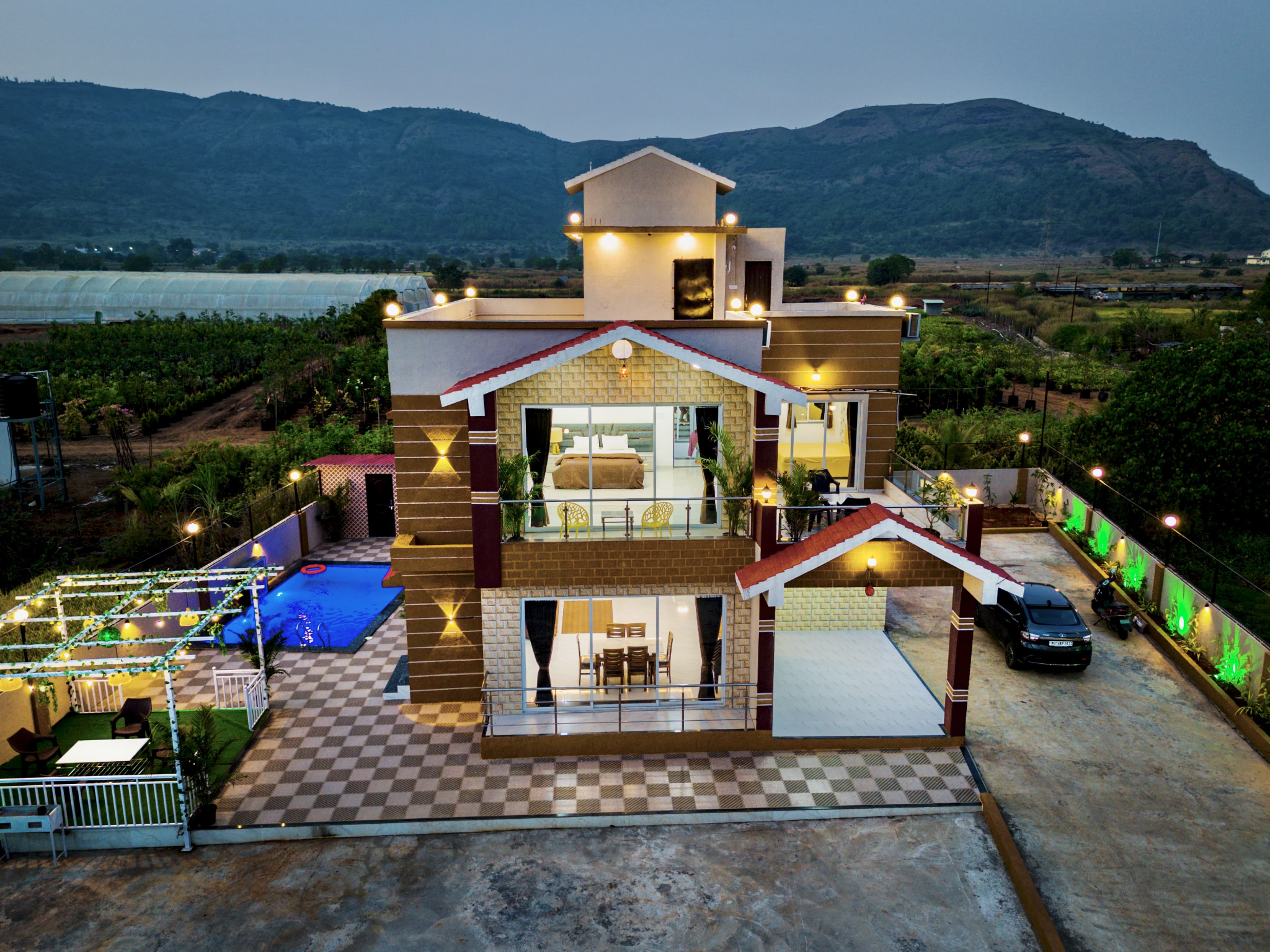 Ever Green House Lonavala | 4 BHK Luxury Private Pool Villa Near Wet N Joy